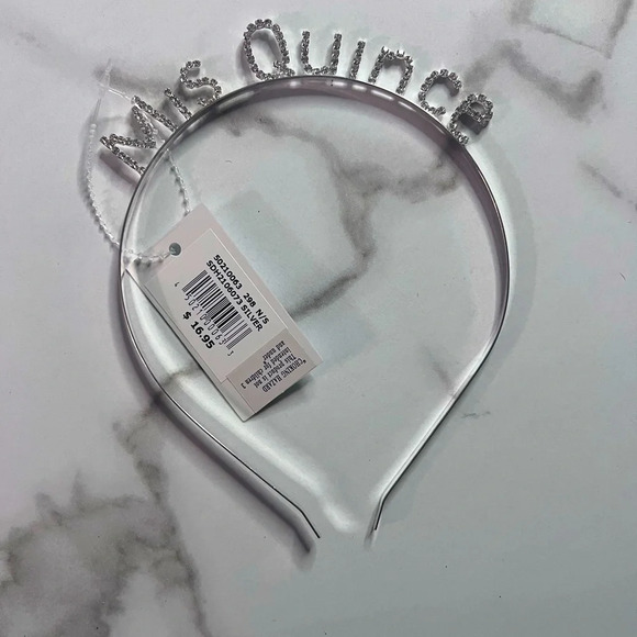 NWT Mid Quince blingy headband for quincenera silver headband - Picture 2 of 5